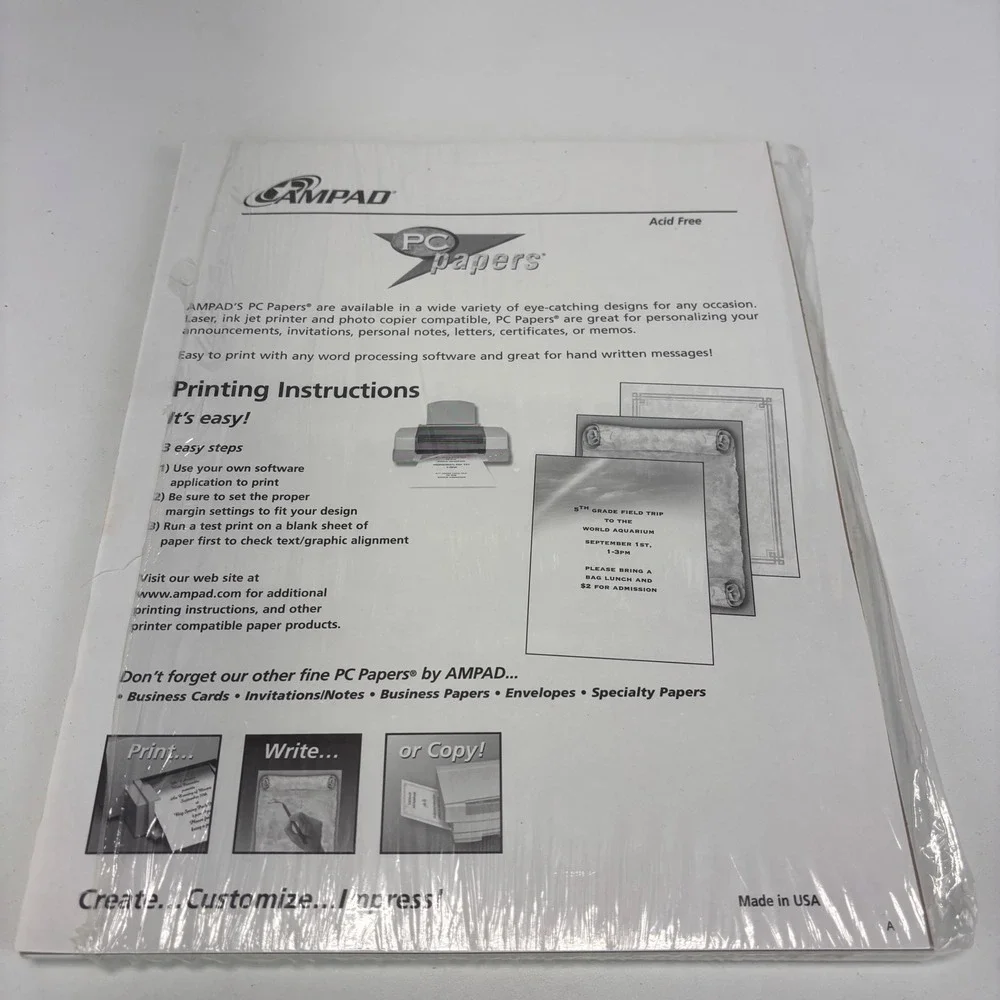 Ampad‎ Specialty Paper Bundle 8.5x11 Scroll Stars Certificate Stationery